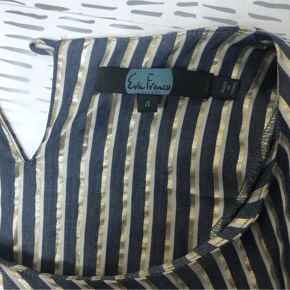 Antropology Eva Franco blouse with gold stripes - Picture 3 of 14